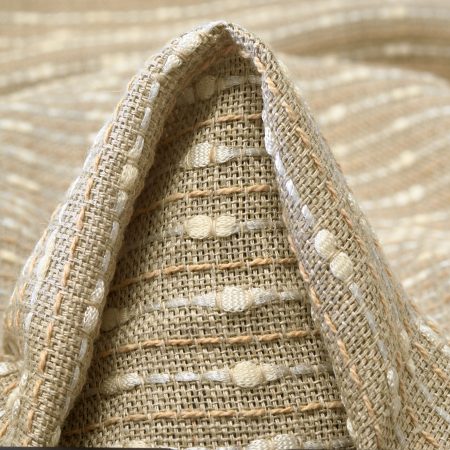 JACQUARD, LINEN, COTTON BLEND, BROWN RICE&SNOW WHITE