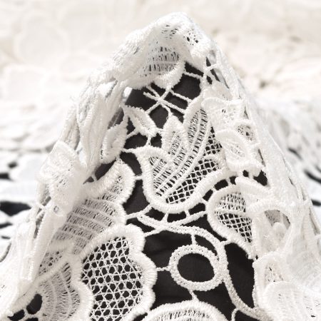 LACE, VISCOSE, FLORAL, SNOW WHITE