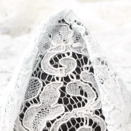 LACE, VISCOSE, FLORAL, BRILLIANT WHITE