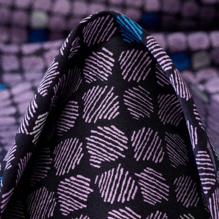 SILK, SHANTUNG, PRINTED, LAVENDER