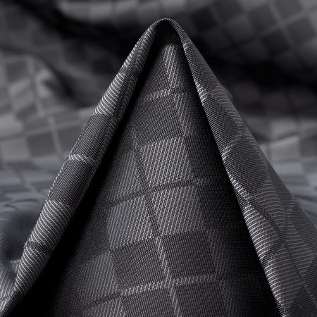 SILK, JACQUARD, CHECK, BLACKENED PEARL