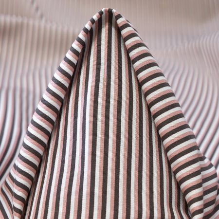 POPLIN, COTTON, STRIPES, PRALINE&RAVEN BLACK