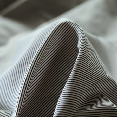 COTTON BLEND, STRIPES, BLACKENED PEARL&SNOW WHITE