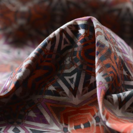 SATIN, COTTON ELASTIC, PRINTED, MULTICOLOR