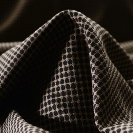 JACQUARD, WOOL, DOTS, BLACK&TOBACCO