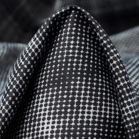 JACQUARD, DOUBLE, COTTON, SNOW WHITE&GRAPHITE