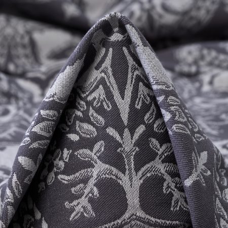 JACQUARD, COTTON ELASTIC, GRAPHITE GRAY