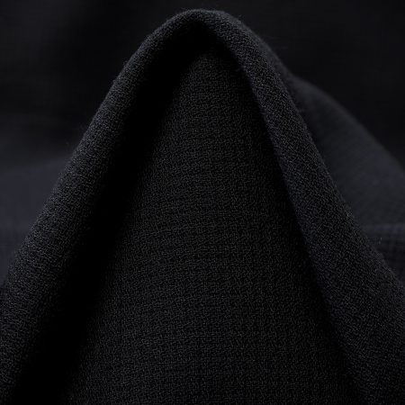 CRÊPE, VIRGIN WOOL, TRANSPARENT, JET BLACK