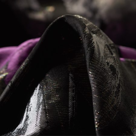 JACQUARD, COTTON, METALLIC, RAVEN BLACK&DAHLIA MAUVE
