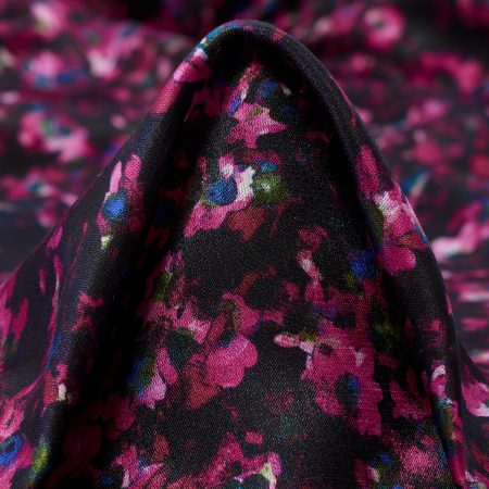 CRÊPE DE CHINE, FLORAL, RASPBERRY