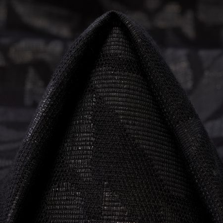 JACQUARD, COTTON VISCOSE, ABSTRACT, JET BLACK