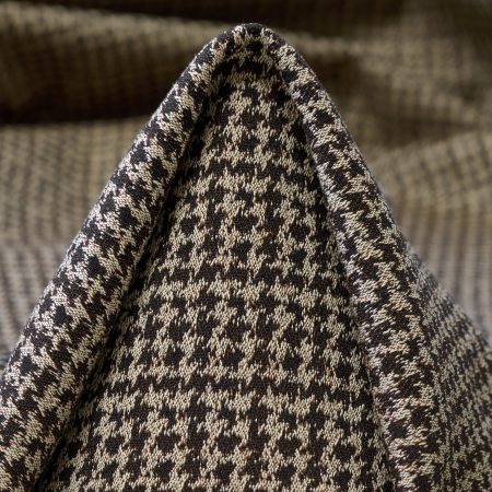 JACQUARD, COTTON ELASTIC, HOUNDSTOOTH, MOCCA&ALMOND