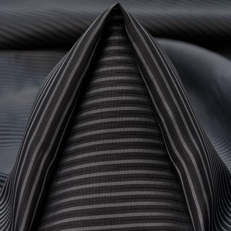 LINING, CUPRO, STRIPES, BLACK RAVEN