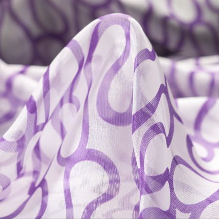 SILK, CRÊPE, PRINTED, PURPLE MAGIC