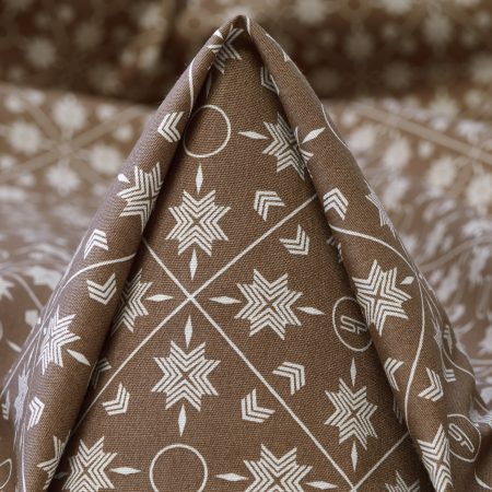 BATISTE, COTTON ELASTIC, PRINTED, GRAIGE