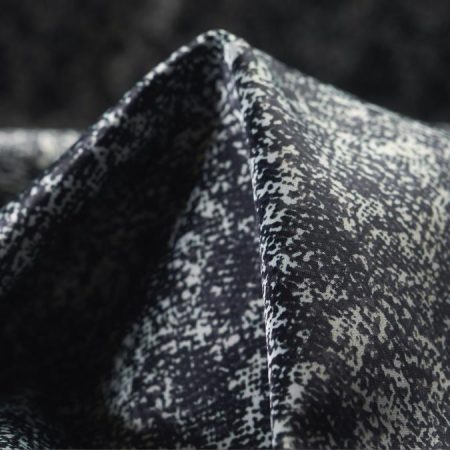 SATIN, SILK, PRINTED, BLACK SAND