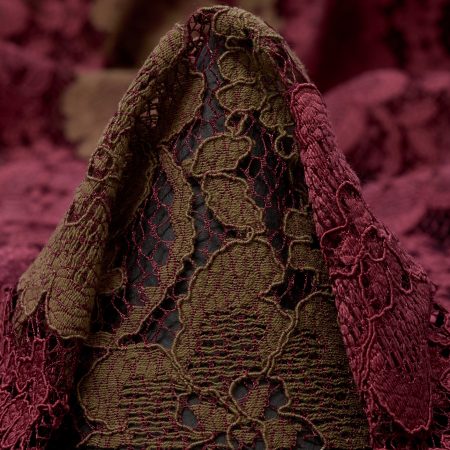 LACE, COTTON BLEND, BRICK RED&RAVEN BLACK