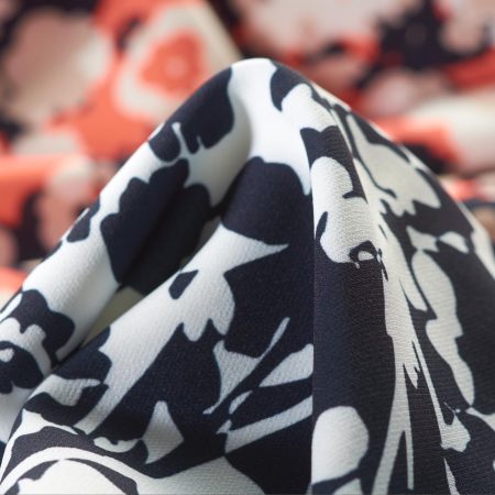 TECHNO STRETCH, PRINTED, CORAL&MIDNIGHT BLUE