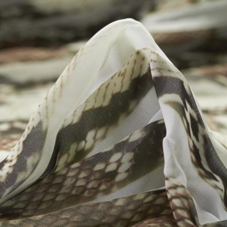 PLISSÉ, PRINTED, ANIMAL, TOBACCO BROWN