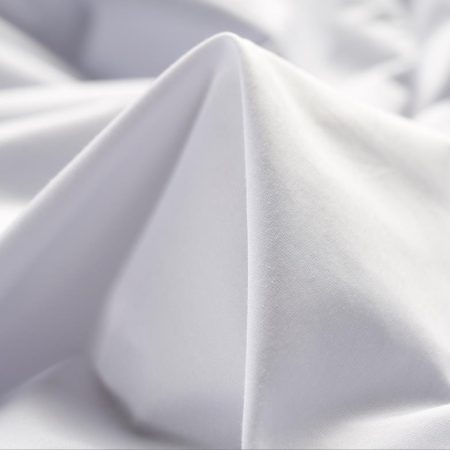 SATIN, COTTON BLEND, ELASTIC, SNOW WHITE