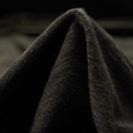 SINGLE JERSEY, WOOL, MELANGE, BLACK OLIVE