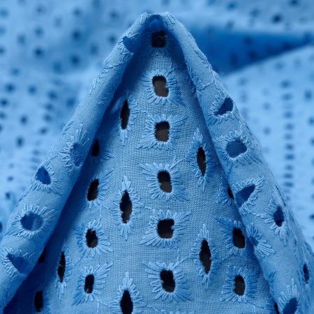 LACE, COTTON, MICRO DESIGN, MALIBU BLUE