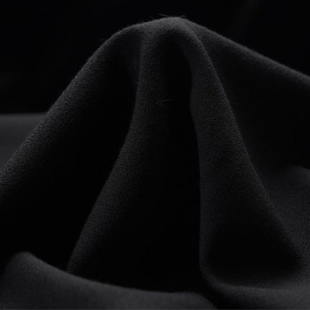 CRÊPE, VIRGIN WOOL, ELASTIC, JET BLACK
