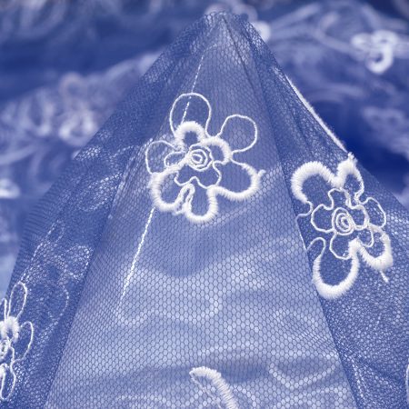 COTTON, TULLE, FLORAL, IBIZA BLUE