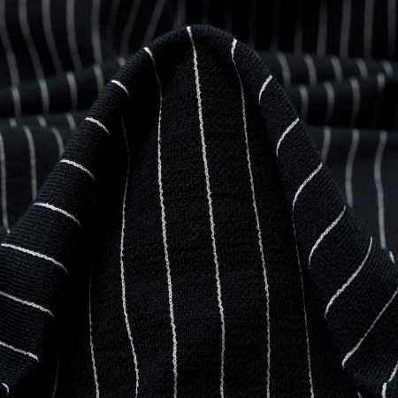 JERSEY, WOOL, STRIPES, RAVEN BLACK&SNOW WHITE