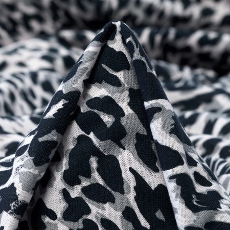 JERSEY, COTTON, ANIMAL, BLACK&BRILLIANT WHITE