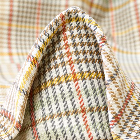 DOUBLE, COTTON, CHECK, IVORY&SAND