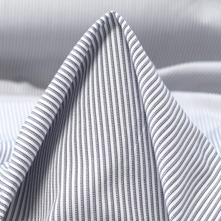 POPLIN, VISCOSE, STRIPES, BLUE INDIGO&BRILLIANT WHITE