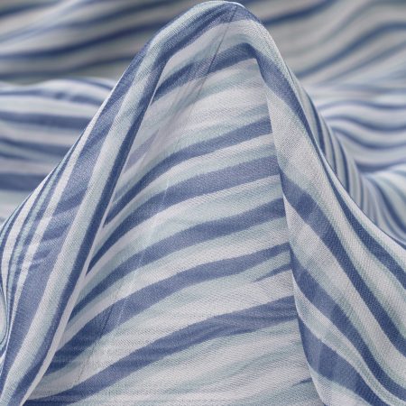 SILK, CRÊPE, STRIPES, DREAM BLUE