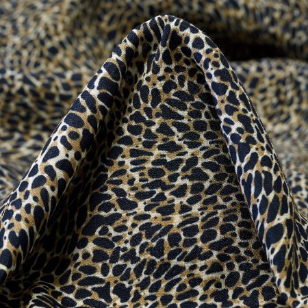 CRÊPE, VISCOSE, PRINTED, PRALINE&RAVEN BLACK