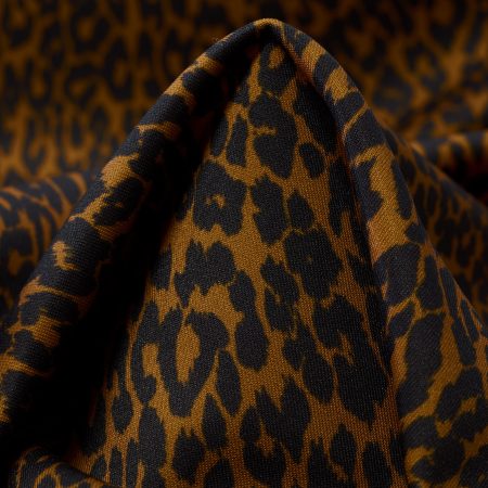 TECHNO JERSEY, ANIMAL, HIGH ELASTICITY, GOLDEN BROWN&JET BLACK