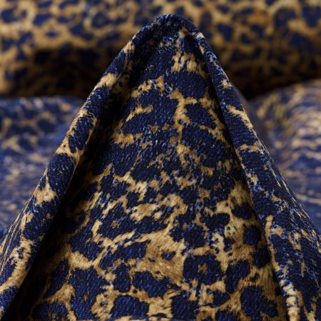 TECHNO JERSEY, PRINTED, HIGH ELASTICITY, LAPIS BLUE&BISCOTTI