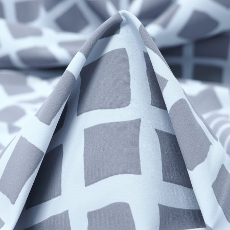 TECHNO JERSEY, PRINTED, HIGH ELASTICITY, SKYWRITING&GHOST GRAY