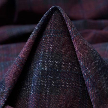 TECHNO JERSEY, PRINTED, HIGH ELASTICITY, CABERNET&HUNTER GREEN