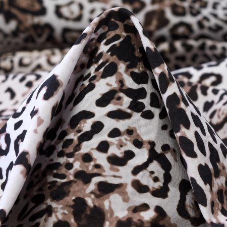 TECHNO JERSEY, ANIMAL, HIGH ELASTICITY, SNOW WHITE&BLACK OLIVE