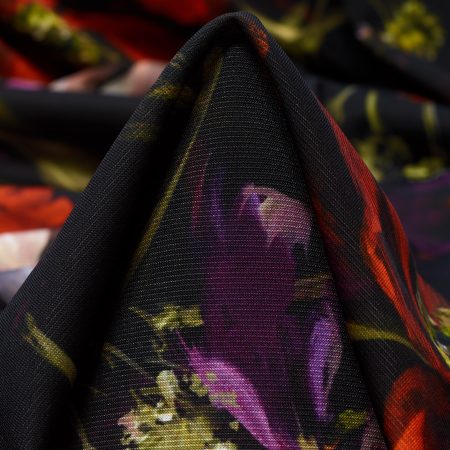 TECHNO JERSEY, PRINTED, HIGH ELASTICITY, SUMMER FIG&RAVEN BLACK