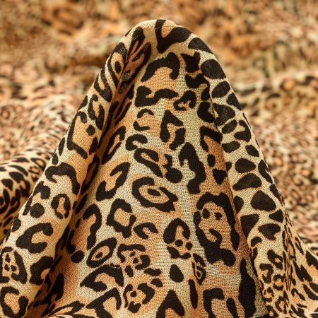 CRÊPE, VISCOSE, PRINTED, PEACH PINK&BISCOTTI