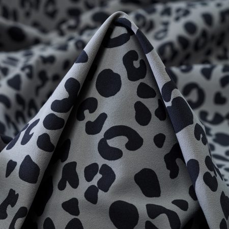 TECHNO JERSEY, PRINTED, HIGH ELASTICITY, CHISELED STONE&RAVEN BLACK