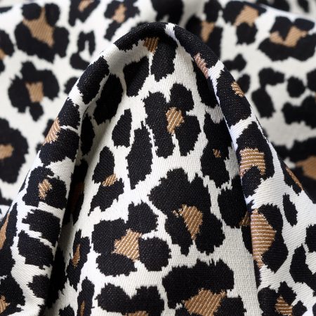 JACQUARD, ELASTIC, LUREX, BRILLIANT WHITE&PECAN NUT