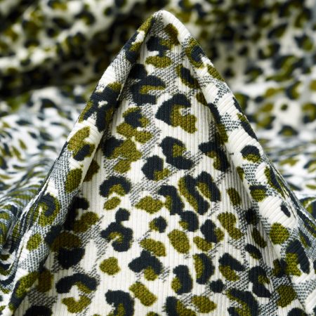 RIB JERSEY, COTTON, PRINTED, AVOCADO&SNOW WHITE