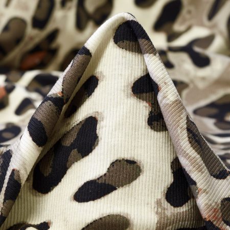 RIB JERSEY, COTTON, PRINTED, VINTAGE KHAKI