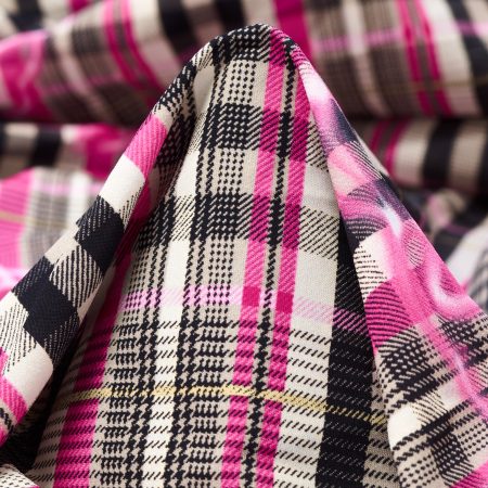 TECHNO JERSEY, PRINTED, HIGH ELASTICITY, PINK PEACOCK&STONE