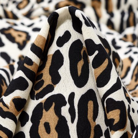 CRÊPE, VISCOSE, ANIMAL, IVORY&RAVEN BLACK