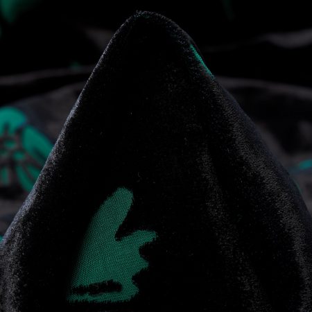 DEVORE, VISCOSE, FLORAL, JET BLACK&SMARAGD