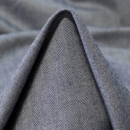 COTTON, HERRINGBONE, MEDIEVAL BLUE