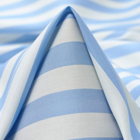 POPLIN, SILK, STRIPES, POWDER BLUE&SNOW WHITE